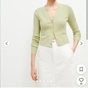 REF GILDA RIBBED V NECK CARDIGAN